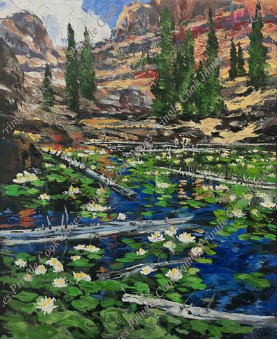 James Pringle Cook oil painting of Lily Lake-Spring